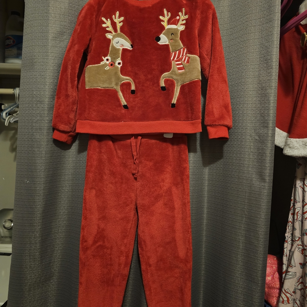 Festive Red Reindeer Kids Matching Set